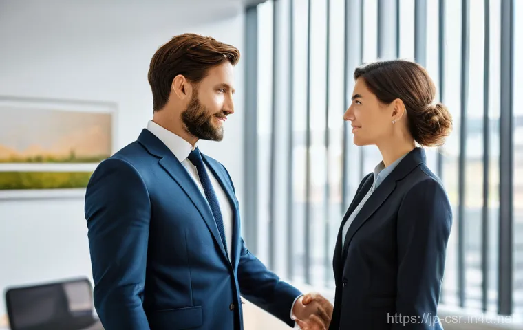 사회적 책임 경영 연봉 협상 전략 - **Prompt:** A confident and elegantly dressed female professional, in her late 20s to early 30s, is ...