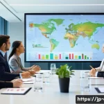 사회적 책임 경영과 관련된 직업 윤리 사례 - A modern corporate meeting room filled with diverse professionals in business attire, engaged in a t...